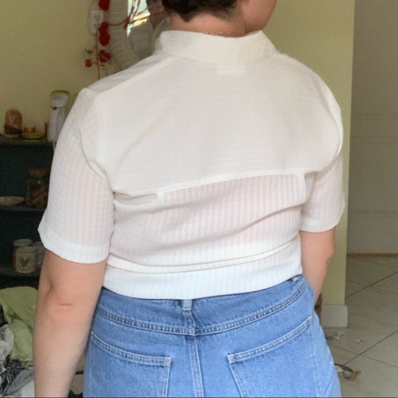 Vintage sheer gingham short-sleeved button down - Picture 2 of 4